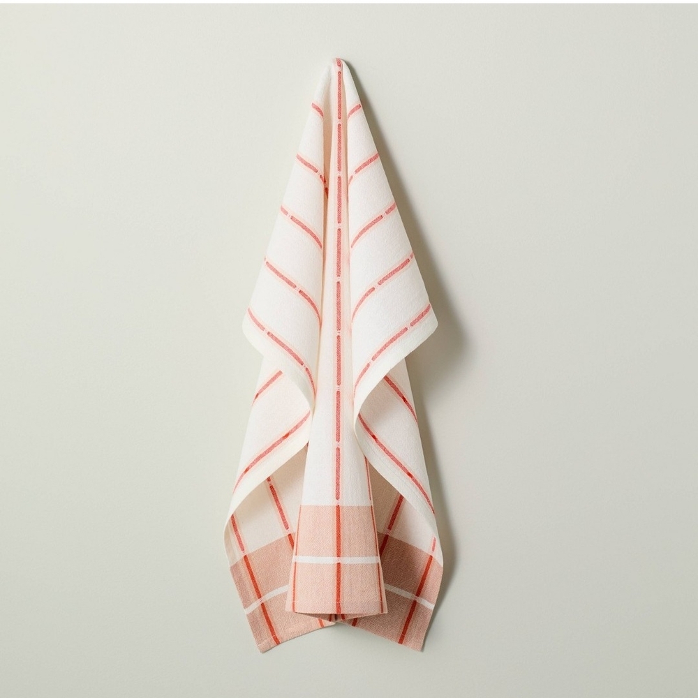 Hearth & Hand With Magnolia Stripe Cotton Flour Sack Kitchen Towel Cream/Coral